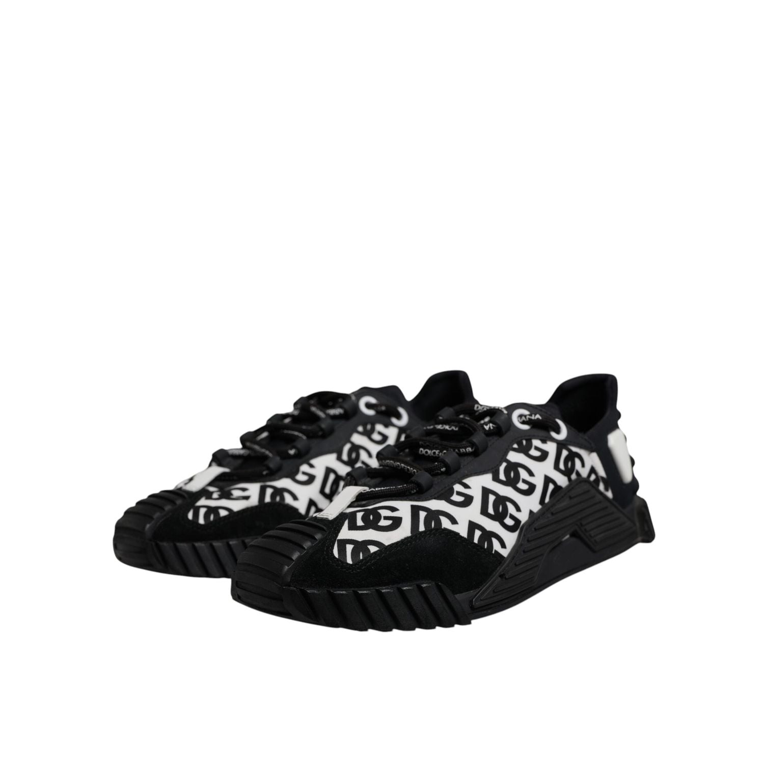 Dolce & Gabbana Black Logo Lace Up Low Top NS1 Sneakers Shoes