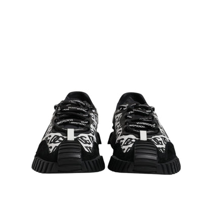 Dolce & Gabbana Black Logo Lace Up Low Top NS1 Sneakers Shoes