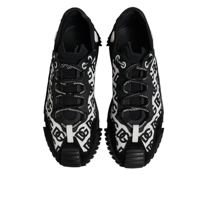 Dolce & Gabbana Black Logo Lace Up Low Top NS1 Sneakers Shoes