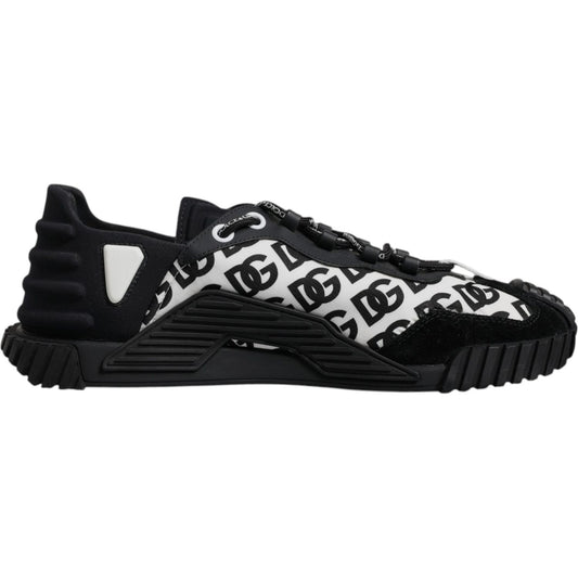 Dolce & Gabbana Black Logo Lace Up Low Top NS1 Sneakers Shoes