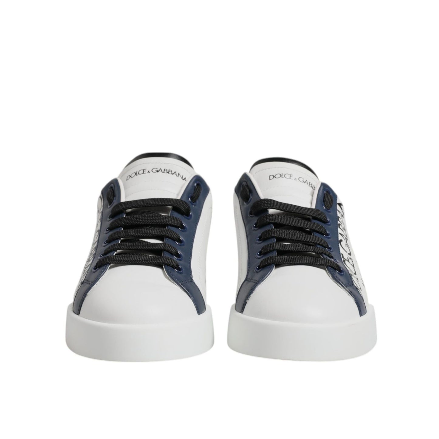 Dolce & Gabbana White Blue Crown Low Top Men Sneakers Shoes