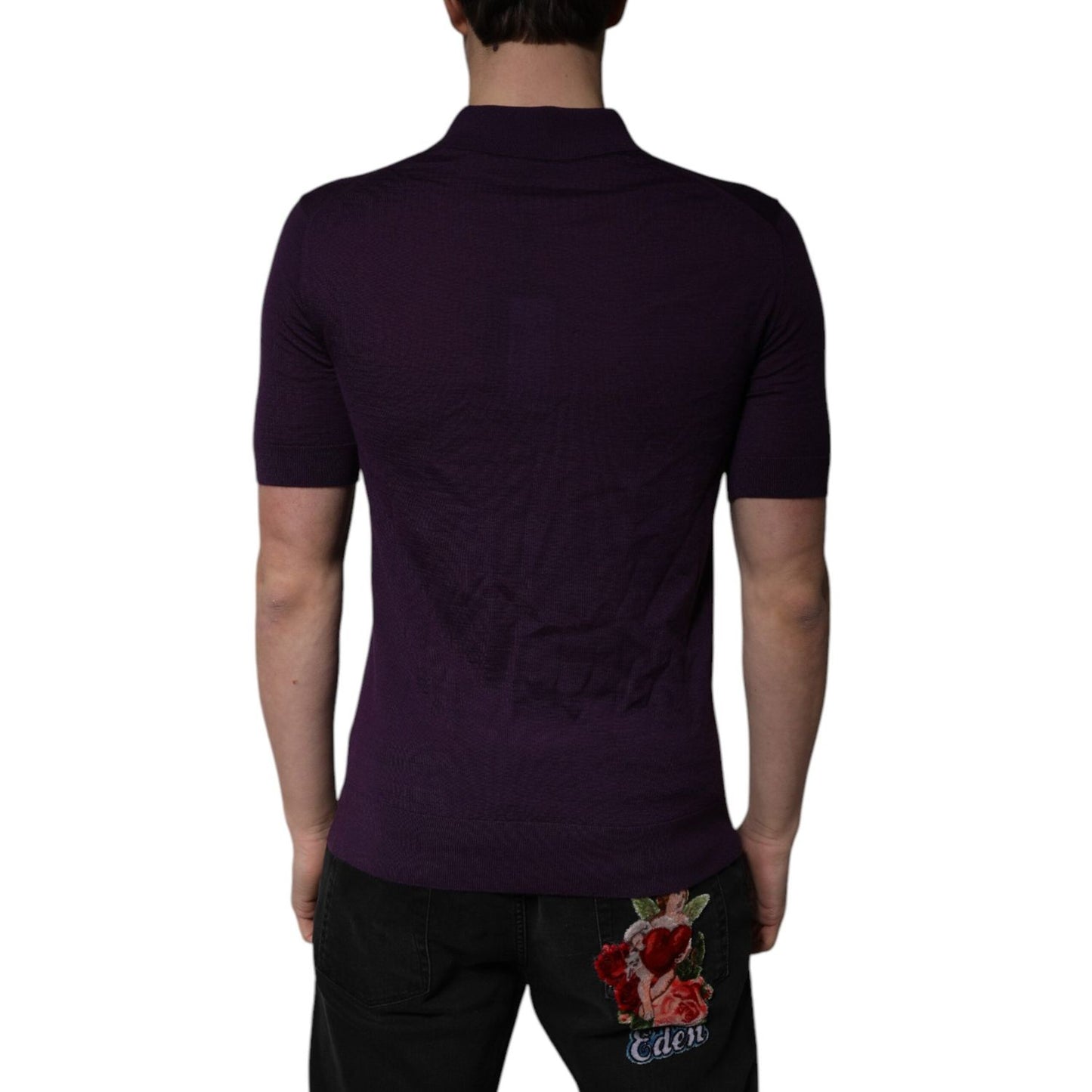 Dolce & Gabbana Violet Cashmere Collared Polo T-shirt TSH86462-46