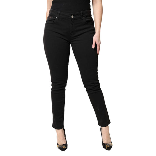 Dolce & Gabbana Black Cotton Mid Waisted Skinny Denim Jeans PAN75954-46