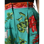 Dolce & Gabbana Green Silk Printed Straight Pants PAN76262-40