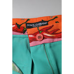 Dolce & Gabbana Green Silk Printed Straight Pants PAN76262-40