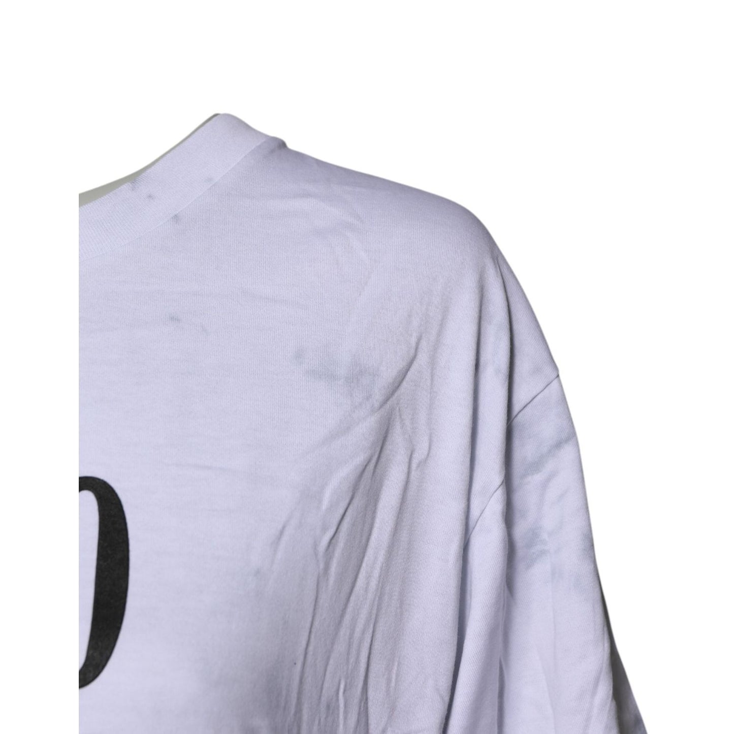 Dolce & Gabbana White Print Lace-Up Cotton Crew Neck T-shirt TSH86867-38