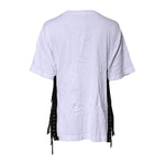 Dolce & Gabbana White Print Lace-Up Cotton Crew Neck T-shirt TSH86867-38