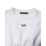 Dolce & Gabbana White Cotton Blend 3/4 Sleeves Blouse Top TSH87024-38