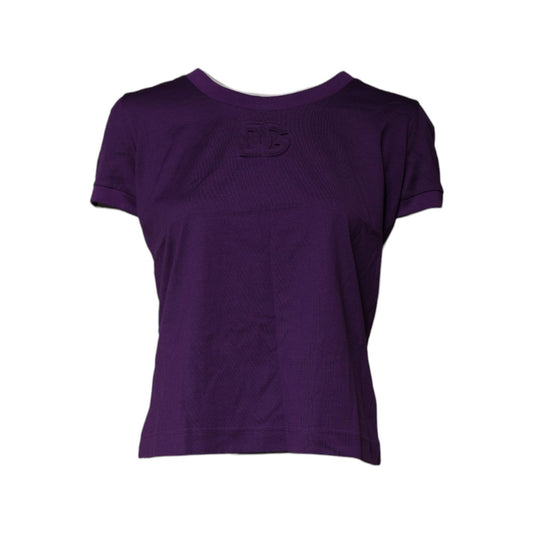 Dolce & Gabbana Violet Cotton Crewneck Short Sleeves T-shirt TSH87153-42