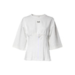 Dolce & Gabbana White Cotton Blend 3/4 Sleeves Blouse Top TSH87228-44