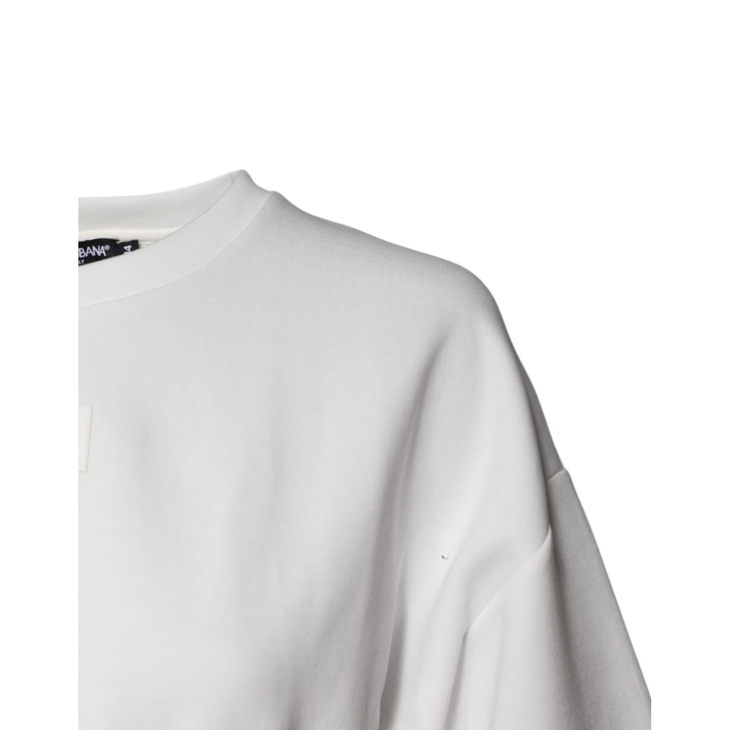 Dolce & Gabbana White Cotton Blend 3/4 Sleeves Blouse Top TSH87228-44