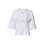 Dolce & Gabbana White Cotton Blend 3/4 Sleeves Blouse Top TSH87229-46