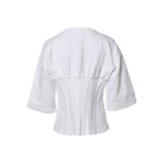 Dolce & Gabbana White Cotton Blend 3/4 Sleeves Blouse Top TSH87229-46