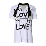 Dolce & Gabbana White Cotton Silk Blend Ascot Collar T-shirt TSH87240-42