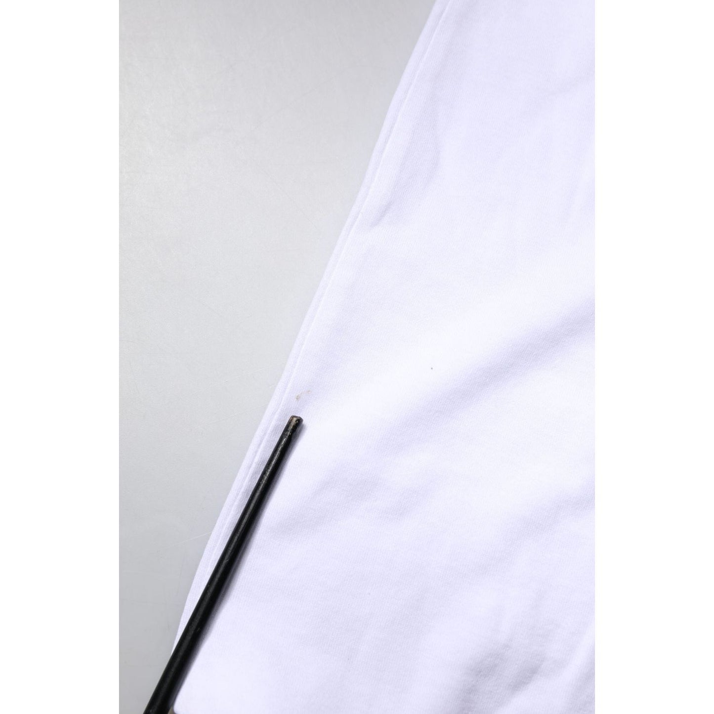 Dolce & Gabbana White Cotton Silk Blend Ascot Collar T-shirt TSH87240-42
