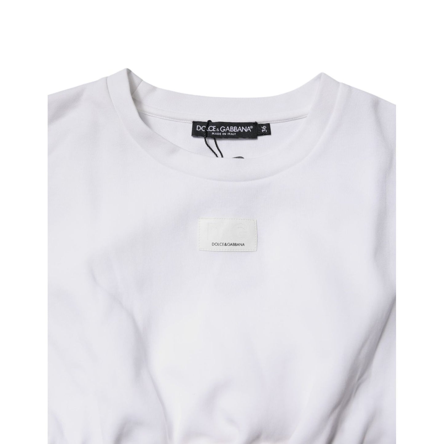Dolce & Gabbana White Cotton Blend 3/4 Sleeves Blouse Top TSH87262-36