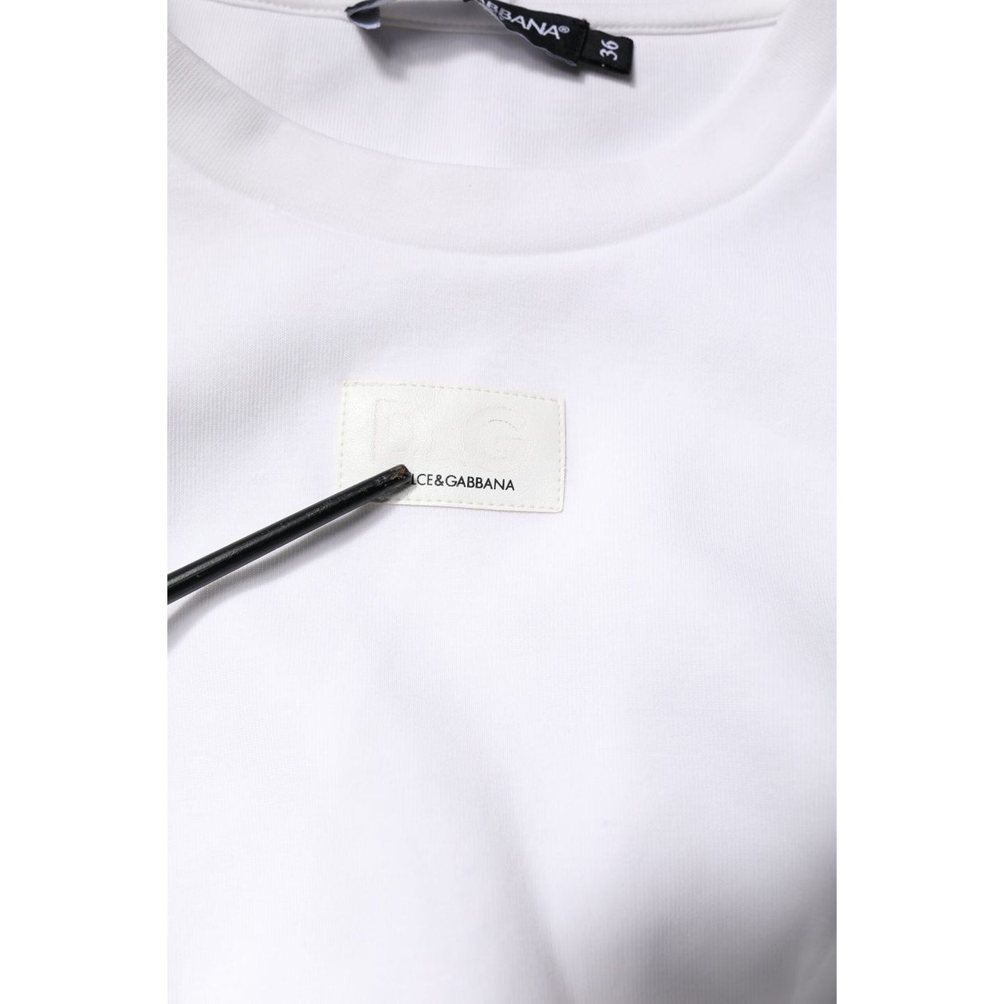 Dolce & Gabbana White Cotton Blend 3/4 Sleeves Blouse Top TSH87262-36