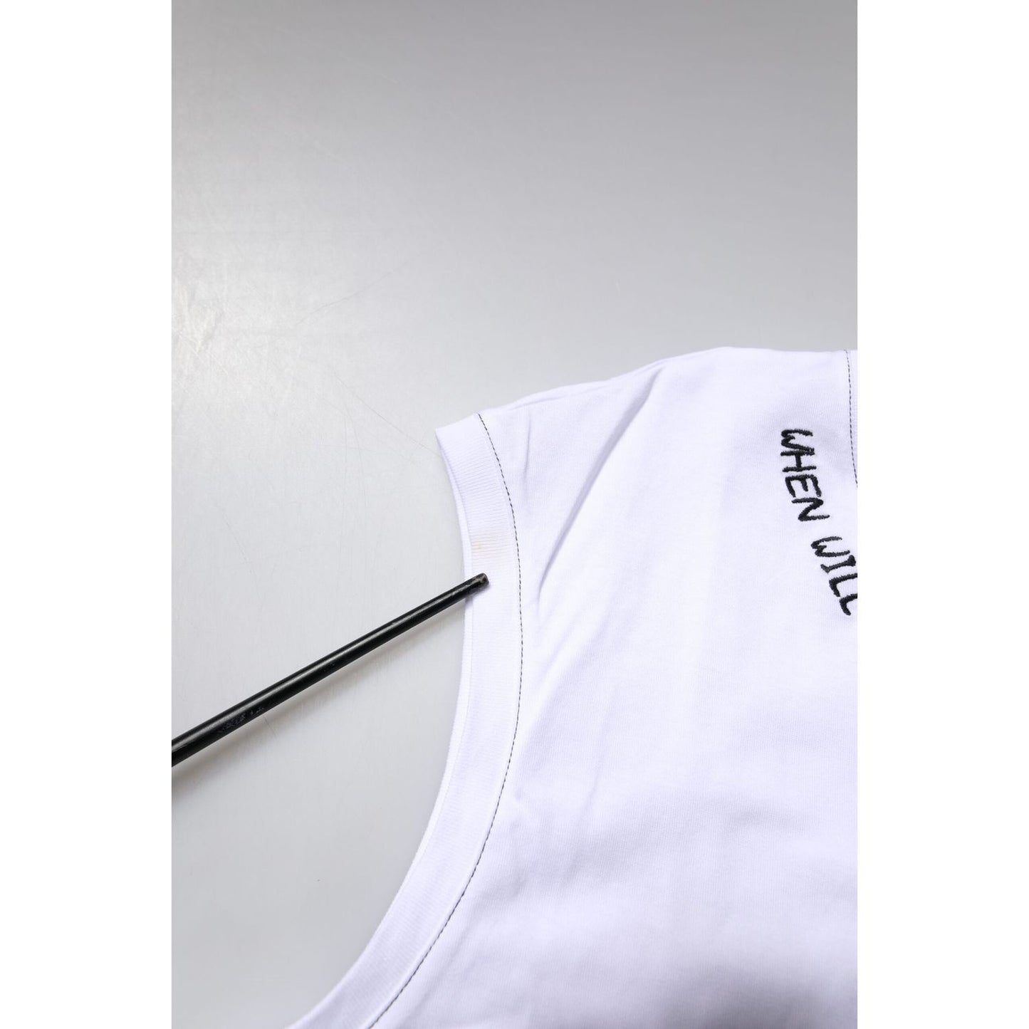 Dolce & Gabbana White Cotton Sleeveless Printed Tank T-shirt