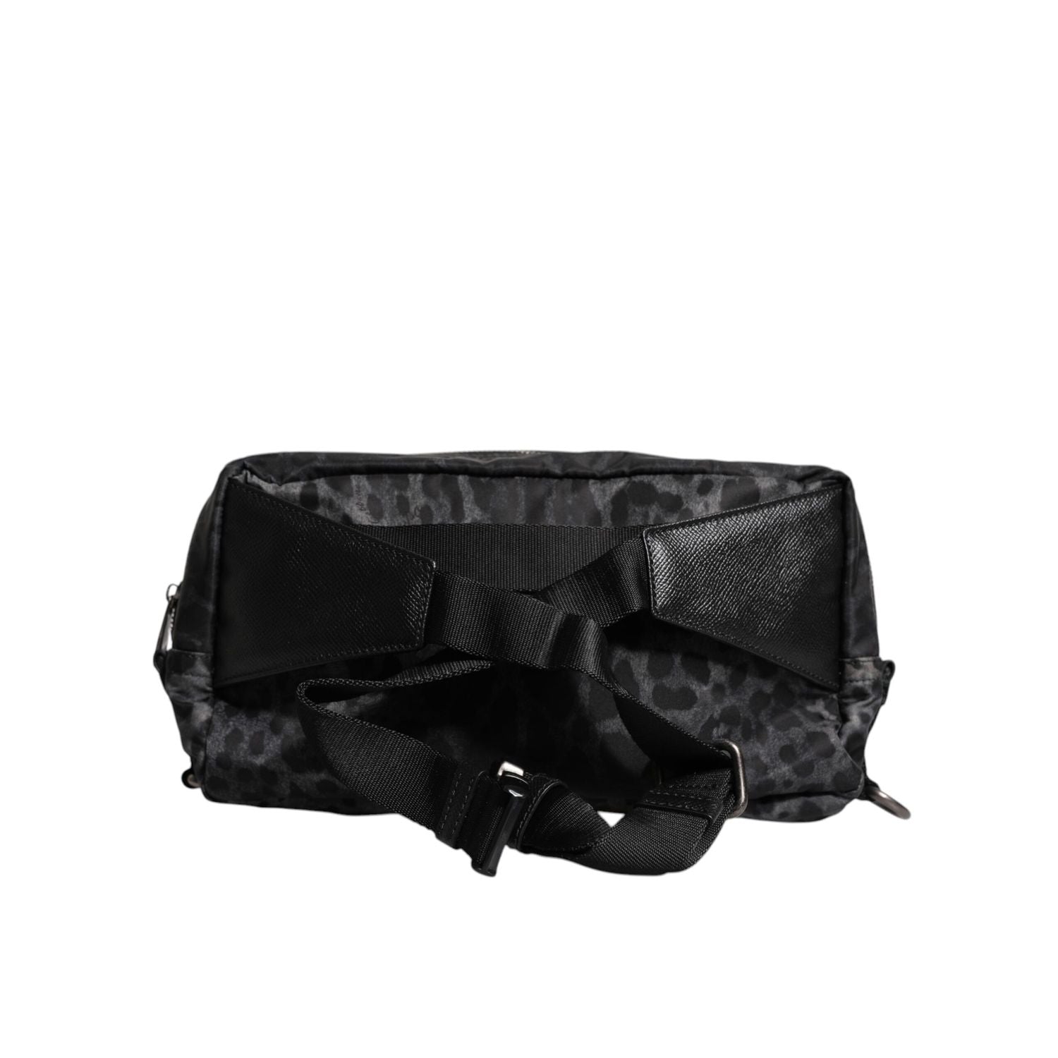 Dolce & Gabbana Black Gray Leopard DG Logo Belt Waist Fanny Pack Bag