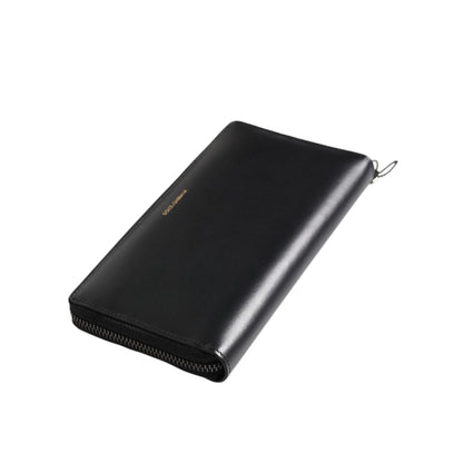 Dolce & Gabbana Black Blue Exotic Leather Embossed Continental Wallet