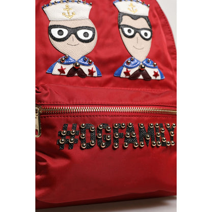 Dolce & Gabbana Red #DGFAMILY VULCANO Embellishment Backpack Bag