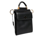 Dolce & Gabbana Black Calfskin Leather Logo Plaque Mini Bag BAG4596