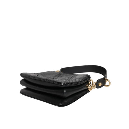 Dolce & Gabbana Black Exotic Leather Shoulder Sling Clutch Bag