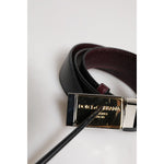 Dolce & Gabbana Black Brown Leather Metal Buckle Reversible Belt BEL9254-90