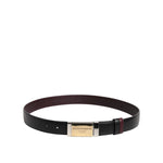 Dolce & Gabbana Black Brown Leather Metal Buckle Reversible Belt BEL9254-90