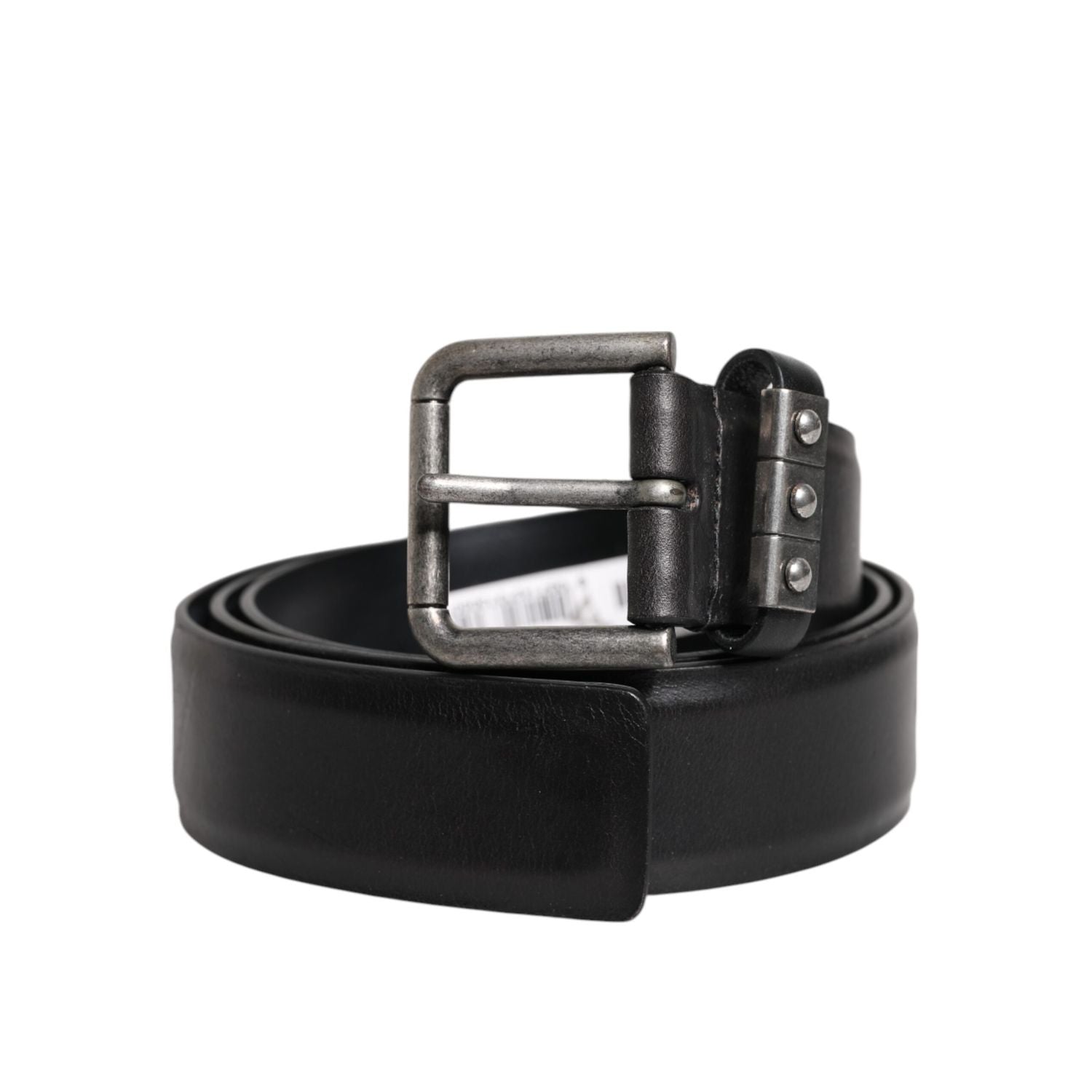 Dolce & Gabbana Black Leather Metal Buckle Classic Belt