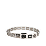 Dolce & Gabbana White Leather Gold Tone Rotating Buckle Belt WMB394-90