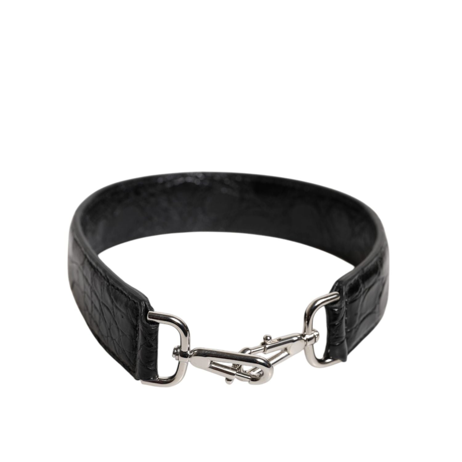 Dolce & Gabbana Black Alligator Leather Bag Shoulder Strap