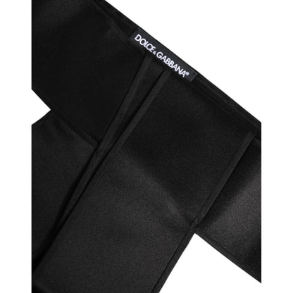 Dolce & Gabbana Black Satin Wide Waist Belt