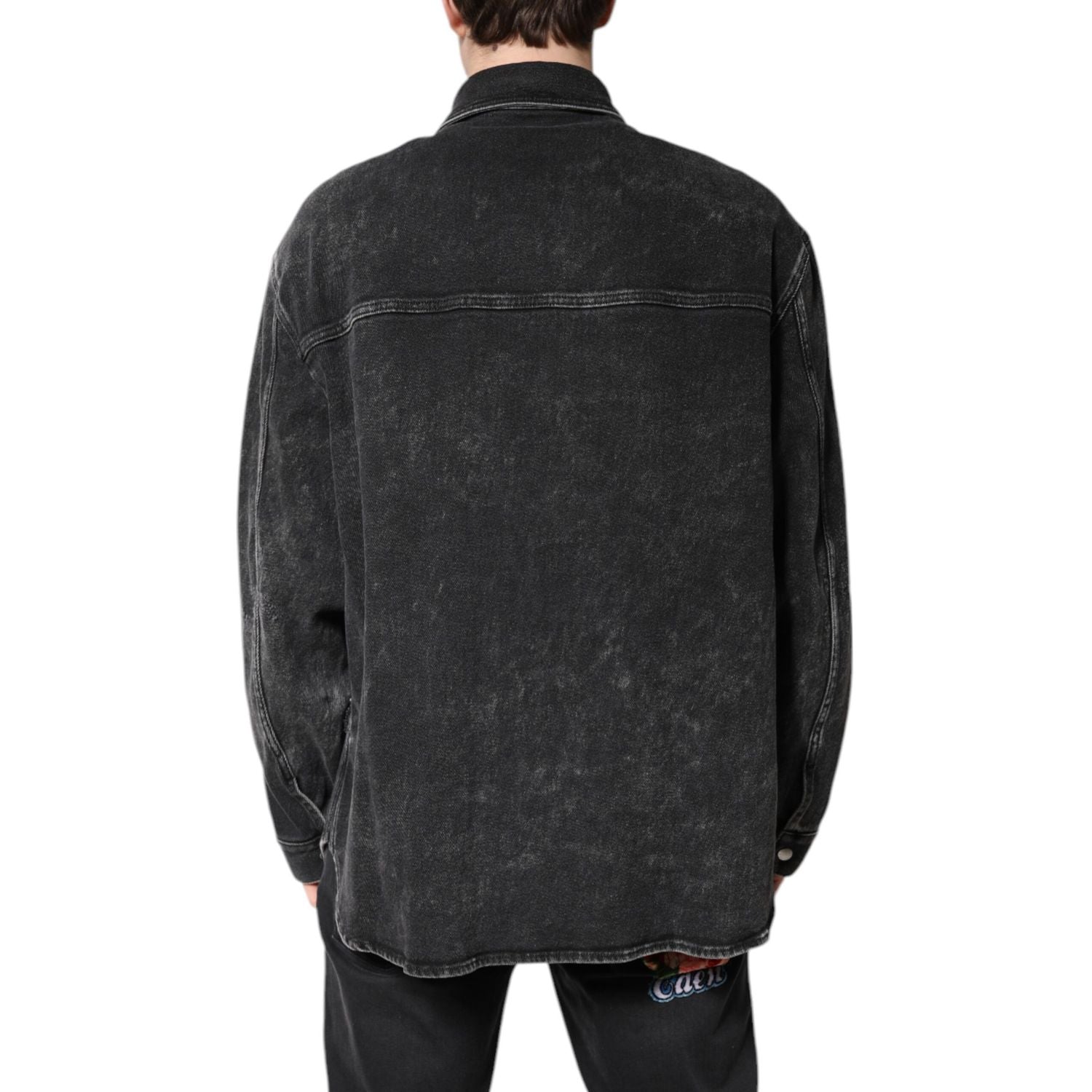 Dolce & Gabbana Black Logo Cotton Stretch Denim Jacket