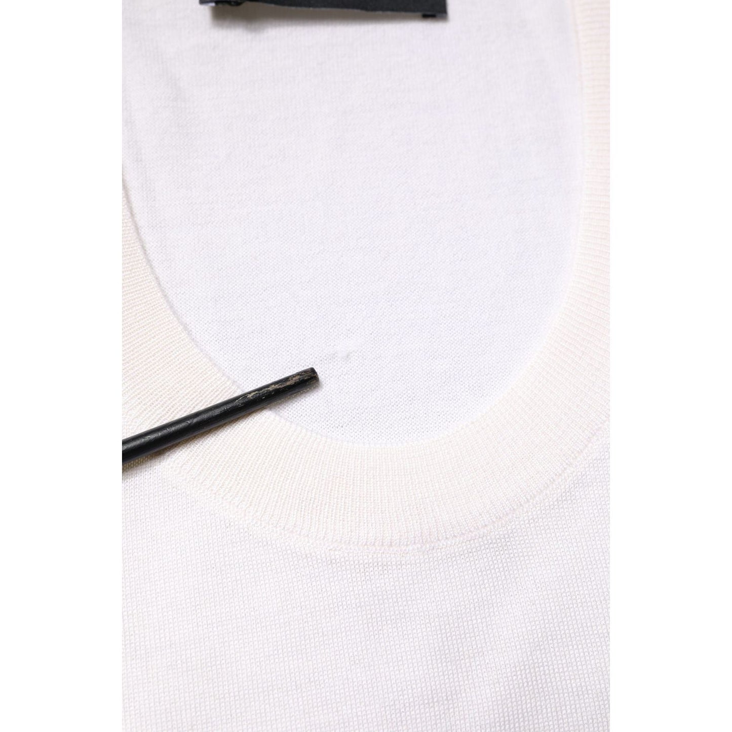 Dolce & Gabbana White Sleeveless Cashmere Round Neck Tank Top TSH87249-38