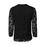 Dolce & Gabbana Black Lace STAFF Crew Neck Long Sleeves Top TSH878588-40