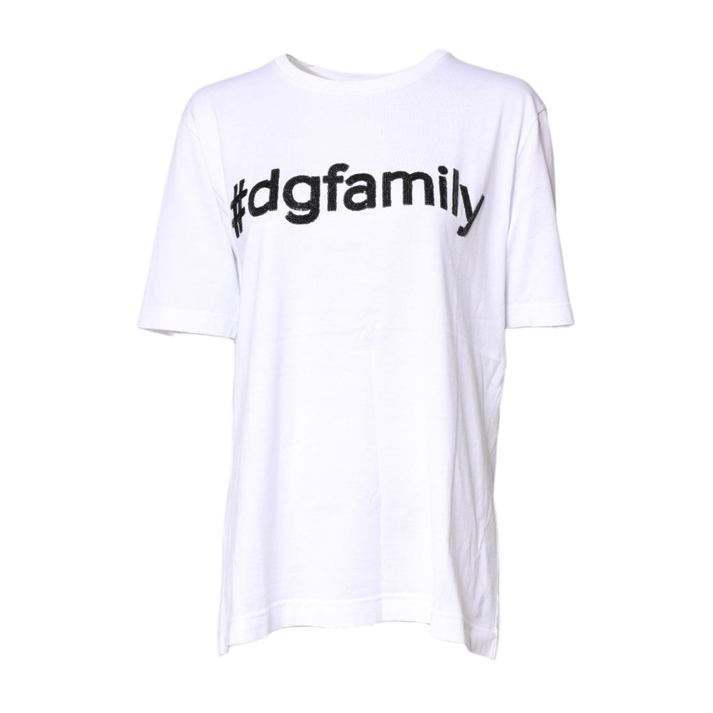 Dolce & Gabbana White #DGFamily Print Cotton Crew Neck T-shirt TSH878593-40
