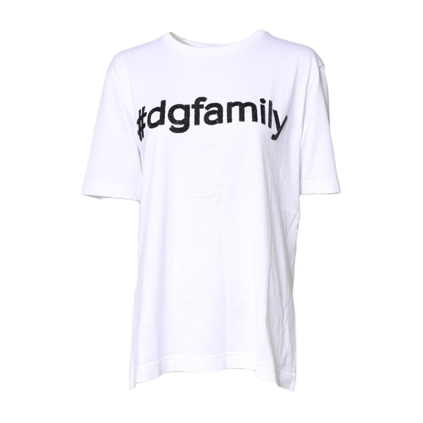 Dolce & Gabbana White #DGFamily Print Cotton Crew Neck T-shirt TSH878593-40