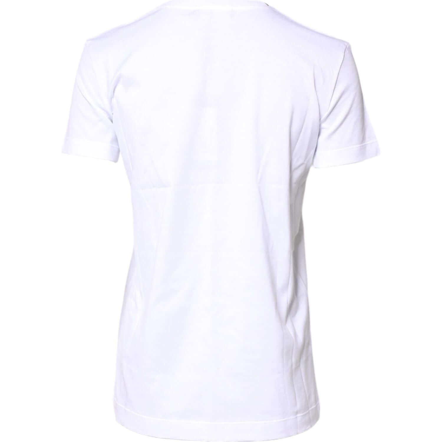Dolce & Gabbana White Cotton Crew Neck Short Sleeves T-shirt