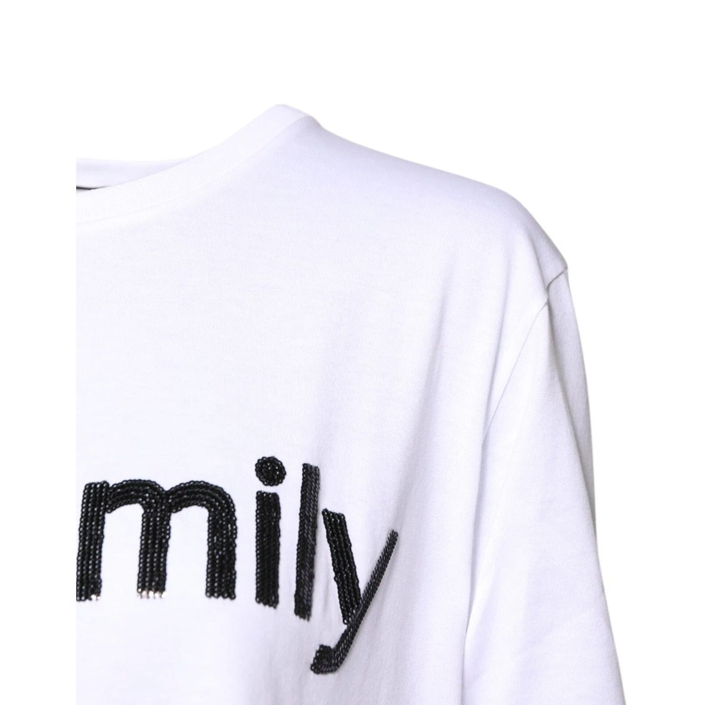 Dolce & Gabbana White #DGFamily Print Cotton Crew Neck T-shirt TSH878593-40
