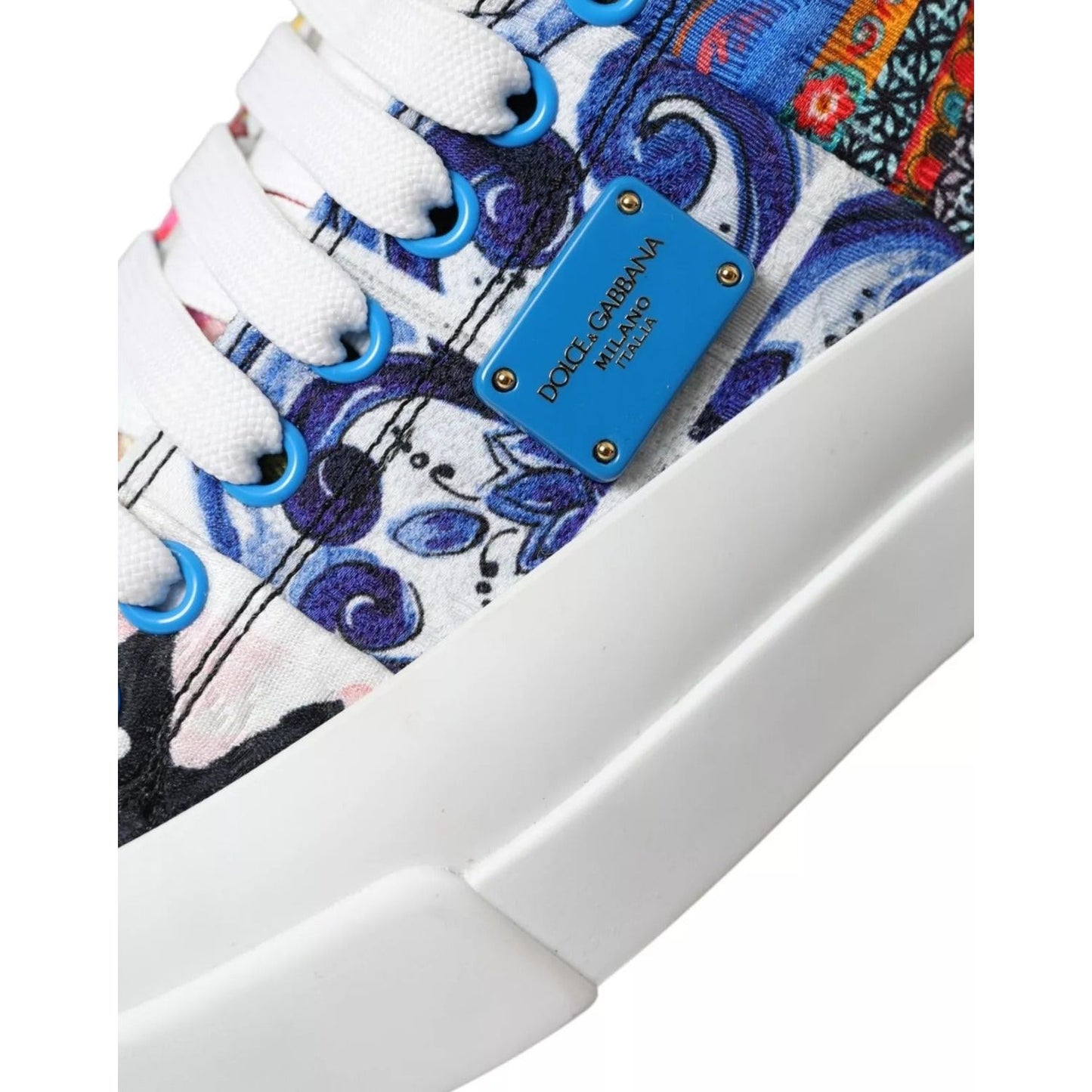 Dolce & Gabbana Multicolor Patchwork Low Top Sneakers Shoes