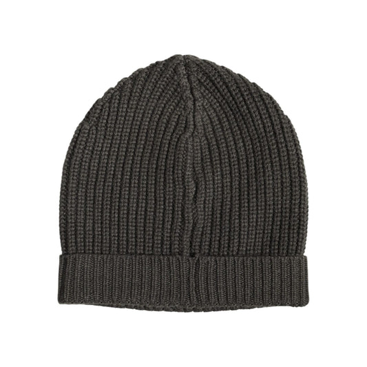 Dolce & Gabbana Dark Gray Cashmere Knit Winter Beanie Hat HAT9666