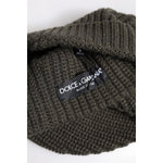 Dolce & Gabbana Dark Gray Cashmere Knit Winter Beanie Hat HAT9666