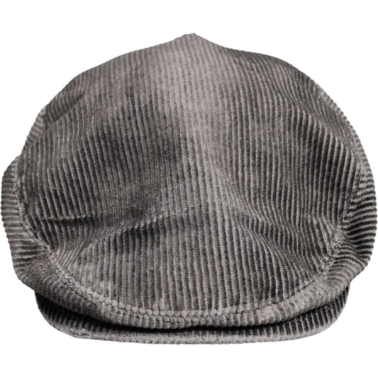 Dolce & Gabbana Gray Cotton Newsboy Capello Cabbie Hat