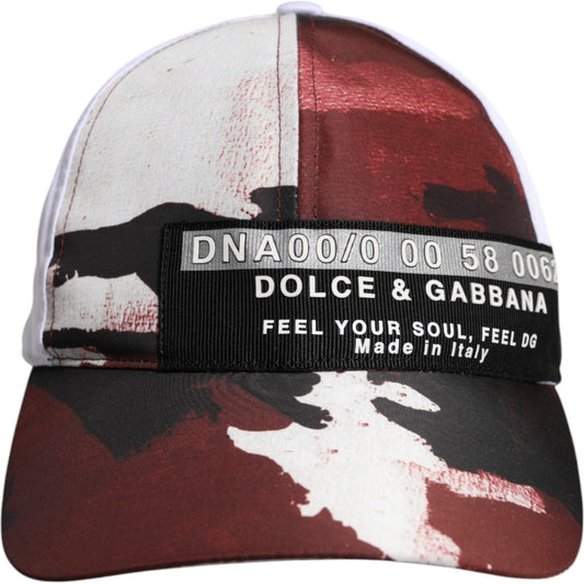 Dolce & Gabbana White Camouflage Print 6 Panels Baseball Cap