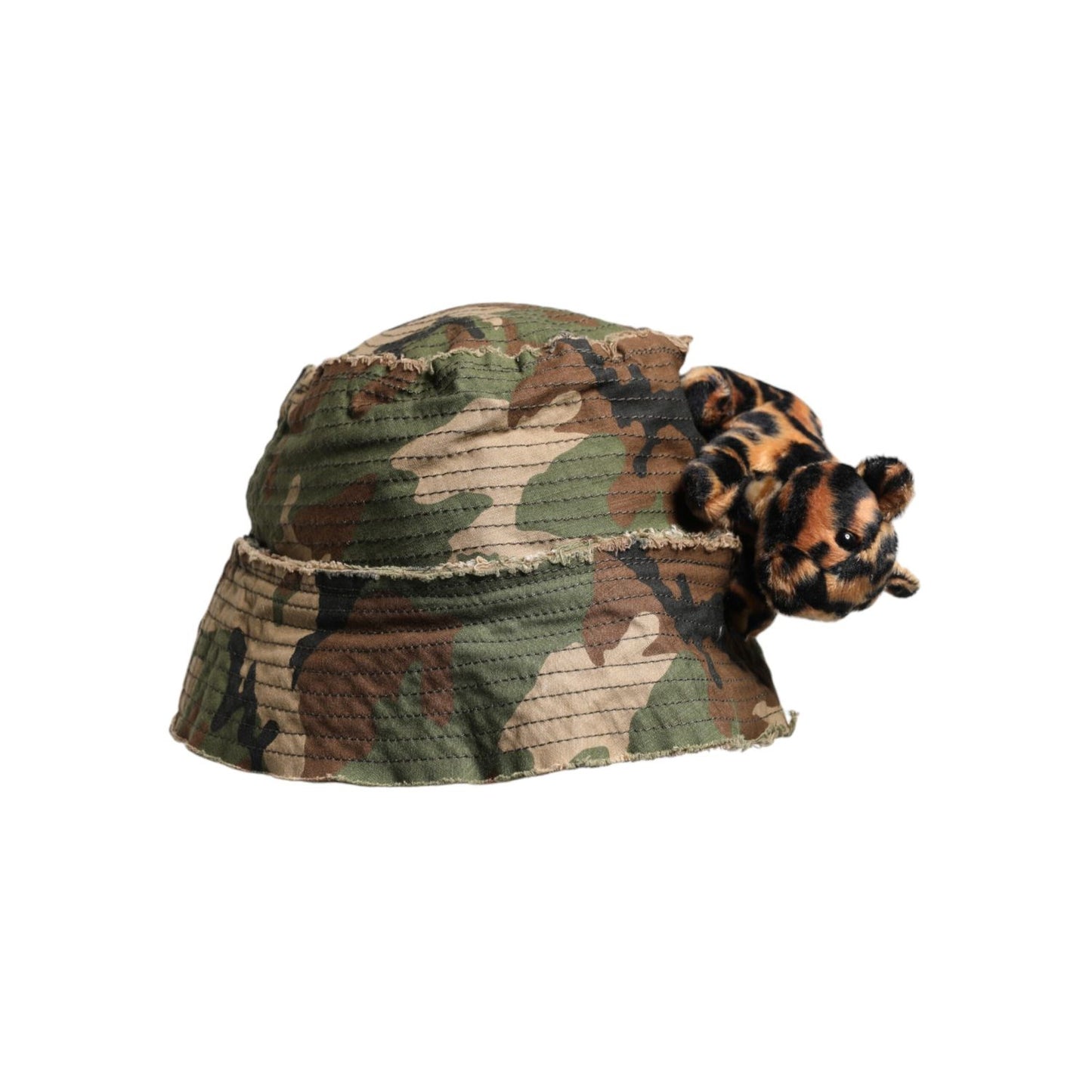 Dolce & Gabbana Multicolor Leopard Embellish Wide Brim Bucket Hat HAT9699-57