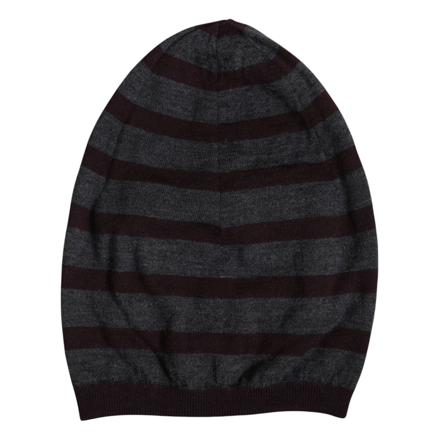 Dolce & Gabbana Gray Striped Wool Knitted Winter Beanie Hat HAT9703