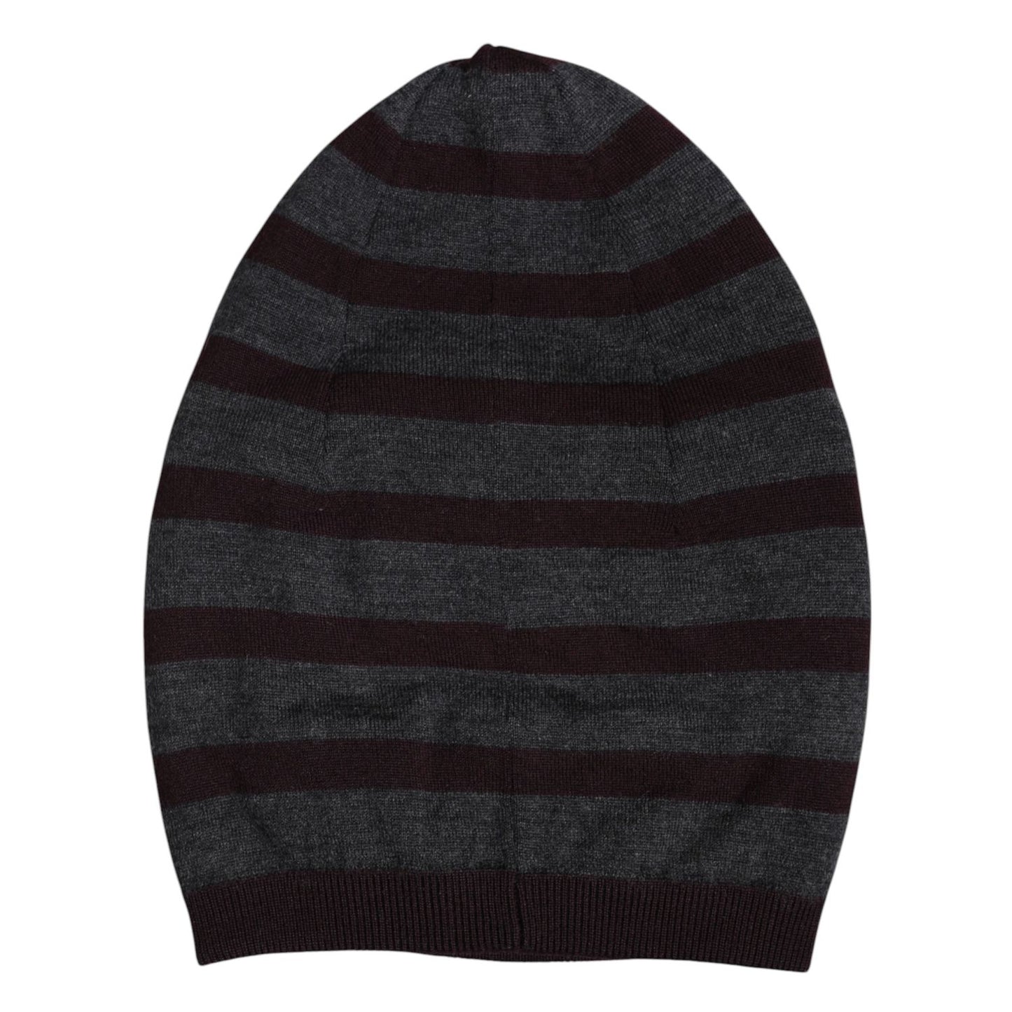 Dolce & Gabbana Gray Striped Wool Knitted Winter Beanie Hat HAT9703