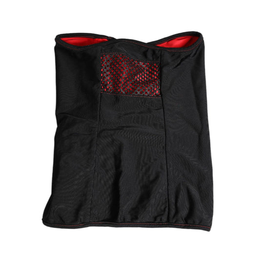 Dolce & Gabbana Black Nylon Knitted Neck Warmer Balaclava Scarf HAT9814