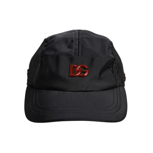 Dolce & Gabbana Black Nylon DG Logo 6 Panels Baseball Cap HAT9844-57